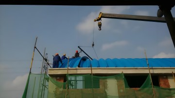 阜寧安勤化學化工廠拱形屋面建設工程